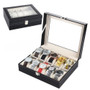 10 Compartment Elegant Leather Jewelry Box
