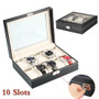 10 Compartment Elegant Leather Jewelry Box