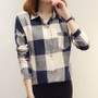 Long Sleeve Plaid Blouses