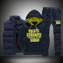 New Winter Thicken Warm Tracksuit Men 3 Pieces Hooded Fleece Hoodies+Zipper Vest+Sweatpants Track Suit Man Print Sportswear Coat