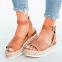 Ladies Leather Wedge Sandals