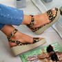 Ladies Leather Wedge Sandals