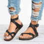 Leather flat sandals