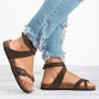 Leather flat sandals