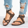 Leather flat sandals