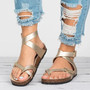 Leather flat sandals