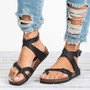 Leather flat sandals