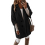 Autumn and Winter Three-Quarter Sleeve Vintage long coat women 2020 Elegant V-Neck Button Lapel Pocket Woolen Coat Women's