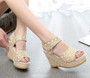Lace Wedge Sandals
