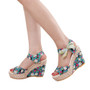 Flower Pattern Wedge Platform Sandals