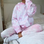 Pink Tie Dye Two Piece Set Lounge Wear Women Casual Outfits Autumn Long Sleeve Hoodies Top And Pants Jogger Suits 2pcs Tracksuit