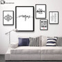 NICOLESHENTING Motivational Quote Minimalist Art Canvas Poster Abstract Painting Black White Wall Picture Modern Home Decoration