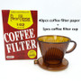 Free shipping 3-4 cup drip coffee filter / 40pcs coffee filter paper + 1pcs coffee filter cup + 360ml glass pot set combination