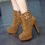 Buckle Lace Up Ankle Boots