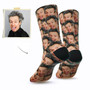 Custom Face Mash Socks  For Him - Funny Gifts - Put His Face On Socks