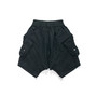 Wax Coating Cargo Denim Shorts Black