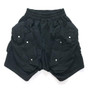 Wax Coating Cargo Denim Shorts Black