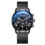 New Men Watches Luxury Famous Brand Men Stainless Steel Mesh Calendar Watch Men Business Luminous Quartz Watch Relogio Masculino