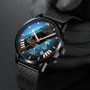 New Men Watches Luxury Famous Brand Men Stainless Steel Mesh Calendar Watch Men Business Luminous Quartz Watch Relogio Masculino