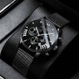 New Men Watches Luxury Famous Brand Men Stainless Steel Mesh Calendar Watch Men Business Luminous Quartz Watch Relogio Masculino