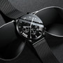 New Men Watches Luxury Famous Brand Men Stainless Steel Mesh Calendar Watch Men Business Luminous Quartz Watch Relogio Masculino