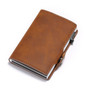 Men Single Box Card Holder PU Leather Card Wallet New RFID Blocking Aluminum Smart Multifunction Wallet Card Case