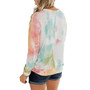 Women Tie-dye Gradient Printed O-Neck Long Sleeve Casual Sweatshirt