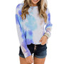 Women Tie-dye Gradient Printed O-Neck Long Sleeve Casual Sweatshirt