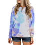 Women Tie-dye Gradient Printed O-Neck Long Sleeve Casual Sweatshirt