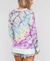 Women Tie-dye Gradient Printed O-Neck Long Sleeve Casual T-shirts