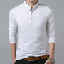 Men Cotton Solid Color Long Sleeve T-shirts