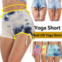 Women's Workout High Waisted Tie Dye Scrunch Booty Yoga Shorts