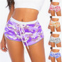 Women's High Waisted Tummy Control Workout Yoga Gym Camo Shorts