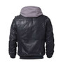 Men's Brown Leather Motorcycle Jacket with Removable Hood