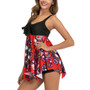 Women Floral Print Swimsuit Tummy Control Two Piece Tankini Set