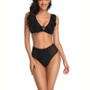 Women Mesh Solid High Waist Swimming Suits Two Piece Bikini Set