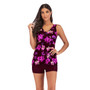 Womens Floral Print Conservative Swimwear Two Piece Slim Tankini Swimsuit