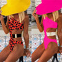 One Shoulder Sexy Cutout Leopard One Piece Swimsuit