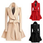 Women's Fashion Winter Swing Trench Coat with Belt