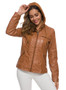 Instagram Hot Fashion Faux Leather Jacket with Detachable Hood