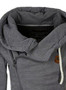 Women's Long Sleeve Side Zipper Drawstring Hood Sweatshirt