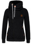 Women's Long Sleeve Side Zipper Drawstring Hood Sweatshirt