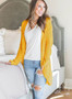 Women Solid Color Long Sleeve Pocket Day Cardigan