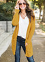 Women Solid Color Long Sleeve Pocket Day Cardigan