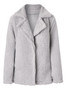 Lapel Solid Color Long Sleeve Plush Cardigan Coat