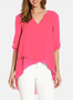 V-neck Irregular Loose Chiffon Top Blouse