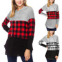 Women Plaid Hooded Long Sleeve Casual Sweatshirt