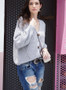 Women V-neck Solid Color Button Knit Loose Cardigan