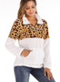 Women Fashion Leopard Pockets Long Sleeve Sweatshirt