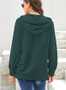 Women Solid Color Drawstring Long Sleeve Hooded Sweatshirt